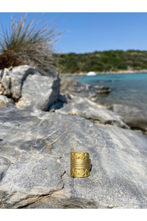 Mythos Gold Yüzük Pirinç Üzeri Altın Kaplama