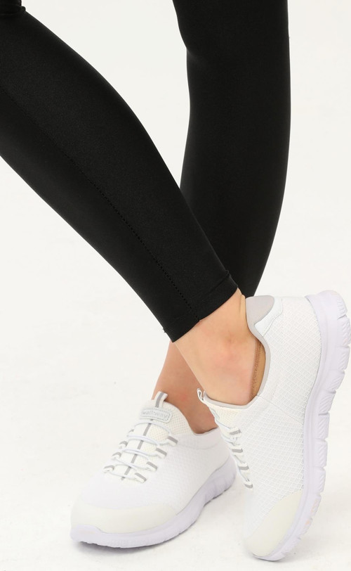 Flexible Beyaz-Gümüş Kadın Spor Ayakkabı