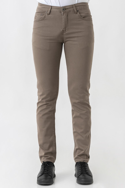 Bern J2425 Normal Fit Pamuklu Likralı 5 Cep Jean Pantolon Kahve