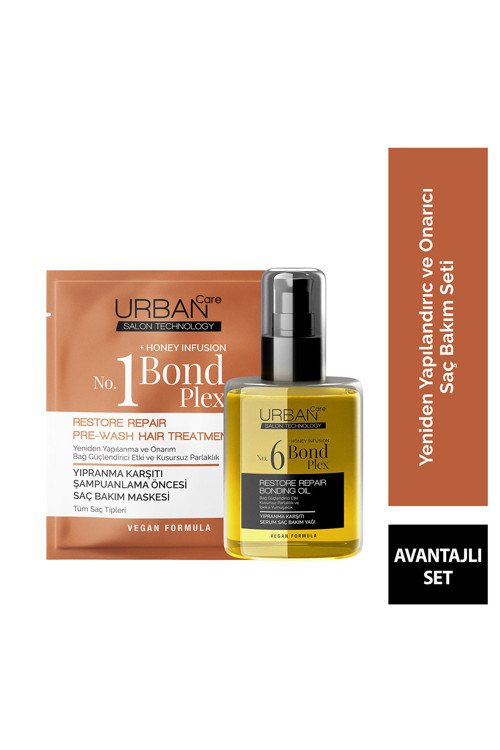 No.6 Bond Plex Restore Repair Yıpranma Karşıtı Serum Saç Bakım Yağı ve Maske 2'li Set-Vegan URBPKT71