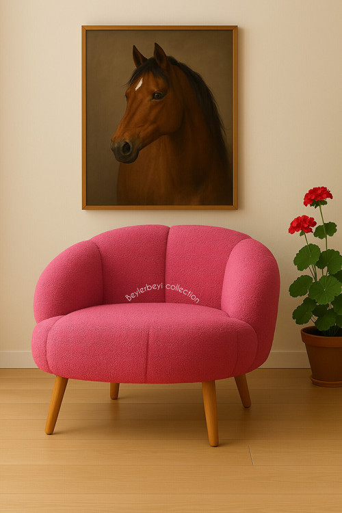 Papatya Berjer,Çay Seti Tekli Koltuk Berjer Pembe Renkli (Salon, Balkon, Ofis)