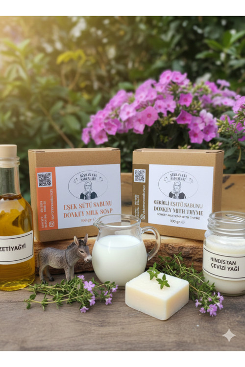 Sade Ve Kekikli Eşek Sütlü Sabun 2 li Paket