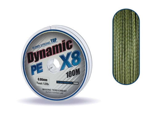 Dynamic Soft PE 8 Örgü İp Misina 100mt Yeşil 0.06 MM