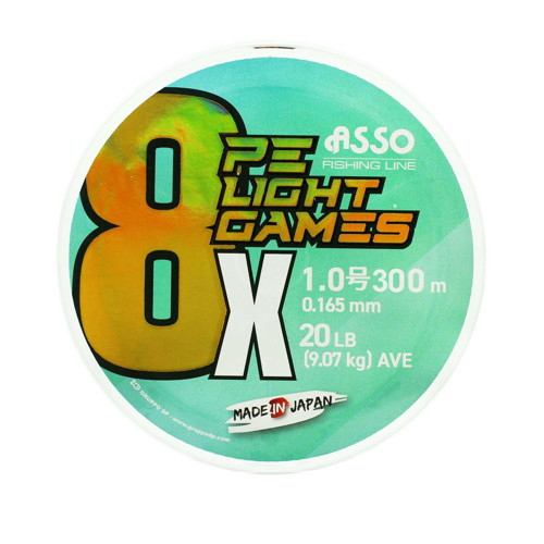 8X Light Games PE 8 Örgü Spin İp Misina 300mt Fluo Green 1.