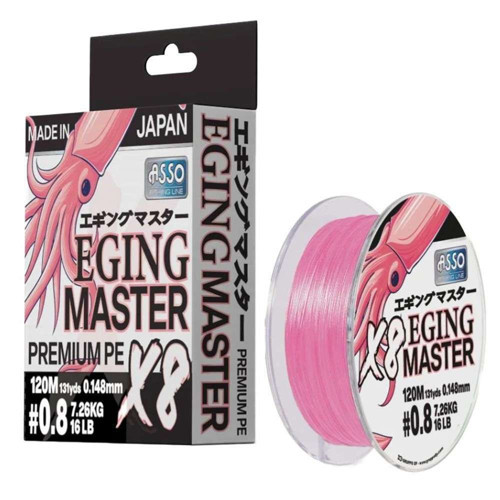 8X Eging Master PE 8 Örgü İp Misina 120mt Pink 0.8 PE