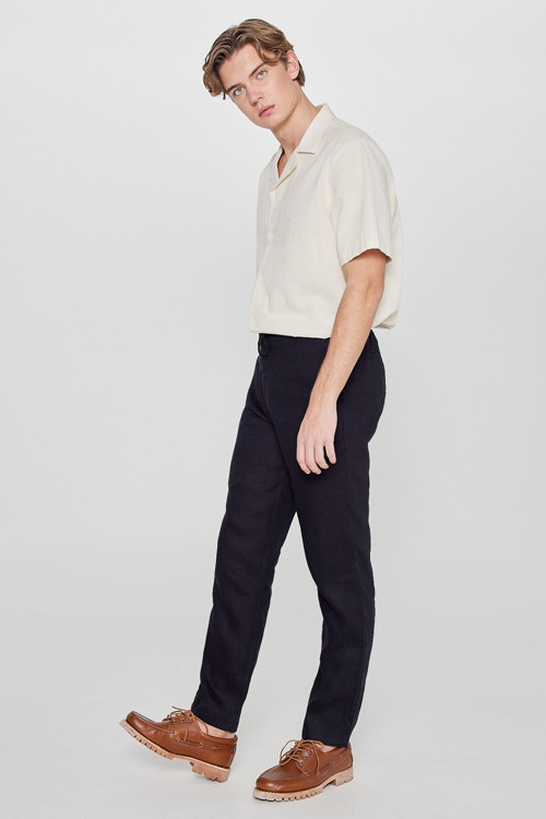 %100 Keten Regular Fit Cepli Erkek Pantolon L2610018001