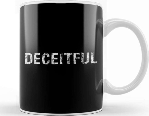 Deceitful Slogan Tee Kupa Bardak Porselen