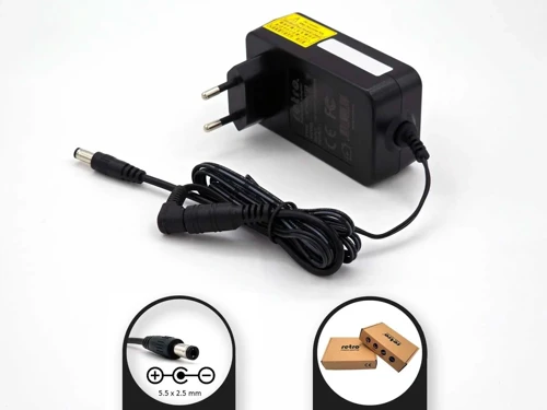9V 1A 9W 5.5x2.5 mm LED Şerit Negatif Polarite Adaptör RETRO