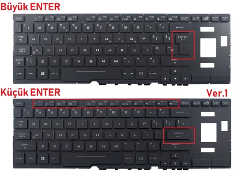 Asus GX501G Klavye Küçük Enter Işıklı V1