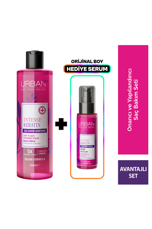 Intense Keratin Zayıf ve Yıpranmış Saçlara Özel Onarıcı Saç Bakım Şampuanı-350ml-SERUM HEDİYE