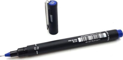 Pin 0.2 Fine Line Akrilik Uçlu Kalem Teknik Çizim Kalemi Mavi PIN02-200 (12 Li Paket)