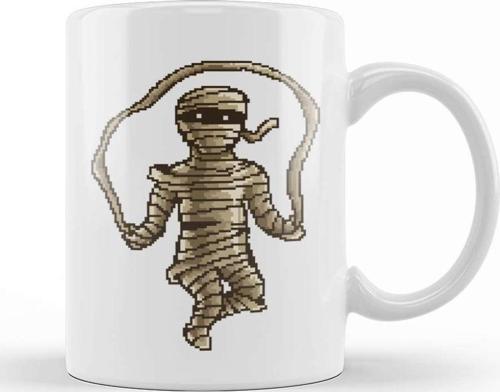 Skipping Mummy Pixel Art Kupa Bardak Porselen