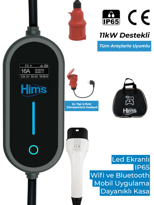 11kW Ev Tipi Taşınabilir Elektrikli Araç Şarj İstasyonu HCTK-11-PS