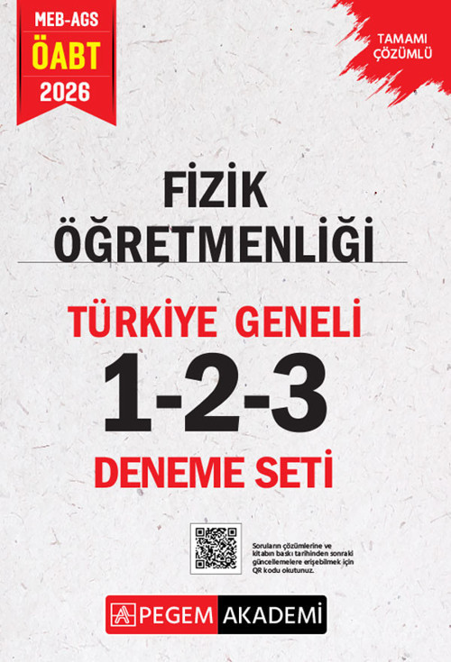 2026 MEB AGS ÖABT Fizik Öğretmenliği Tamamı Çözümlü Türkiye Geneli 1-2-3 (3'lü Deneme Seti)