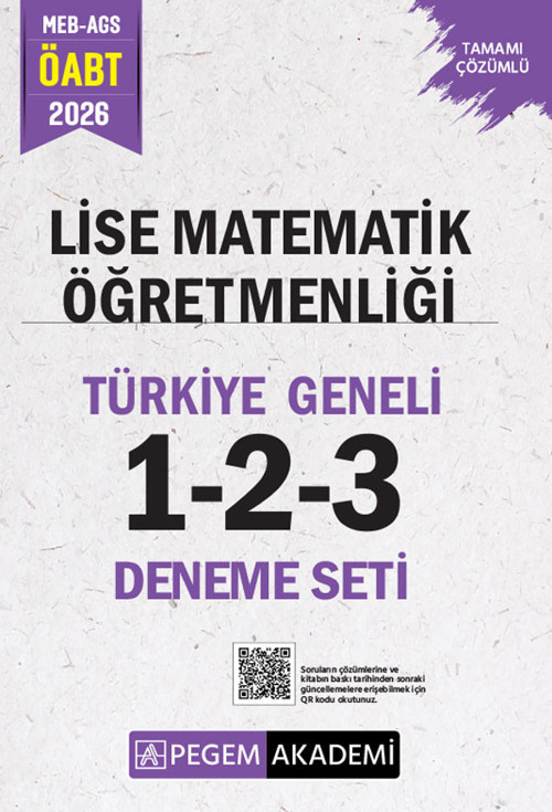 2026 MEB AGS ÖABT Lise Matematik Öğretmenliği Tamamı Çözümlü Türkiye Geneli 1-2-3 (3'lü Deneme Seti)