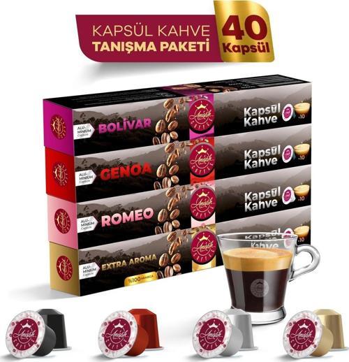 Kapsül Kahve Seti 40 Adet Bolivar Genoa Romeo ve Extra Aroma