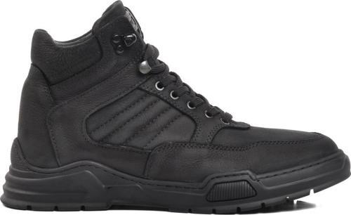 220048 Siyah Nubuk Hakiki Deri Erkek Düz Bot