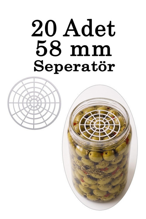 Plastik 20 Adet 58mm Turşu Zeytin Salamura Yaprak Basma Baskı Seperatör Filtre