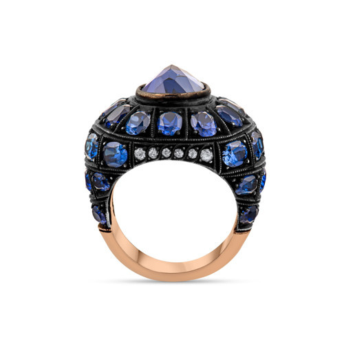 5.20 Karat Pırlanta Safir Yüzük, Doğal Pırlanta, Sertifikalı Mücevher, Sarı Altın