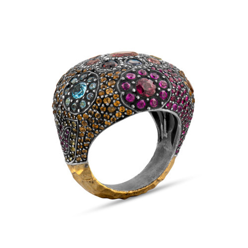 2.96 Karat Pırlanta Rhodolite Yüzük, Doğal Pırlanta, Sertifikalı Mücevher, Altın