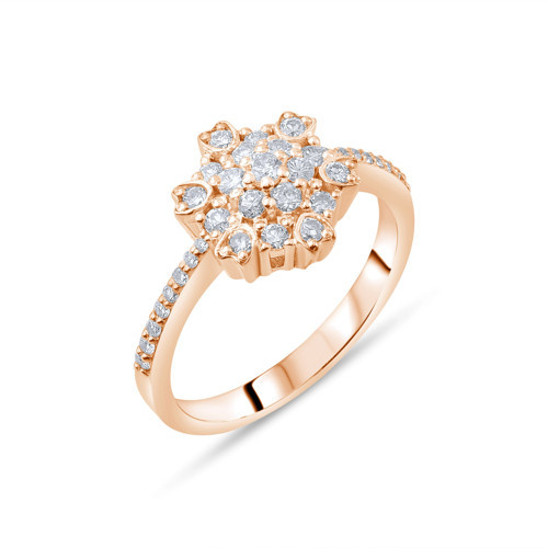 0.50 Karat Pırlanta Yüzük, Doğal Pırlanta, Sertifikalı Mücevher, Rose Altın