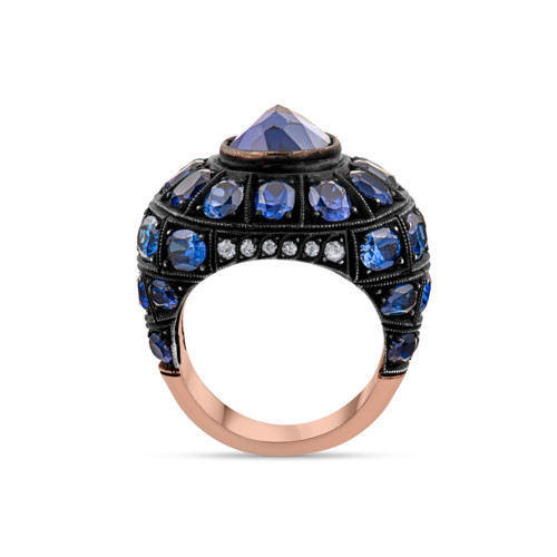 5.20 Karat Pırlanta Safir Yüzük, Doğal Pırlanta, Sertifikalı Mücevher, Rose Altın