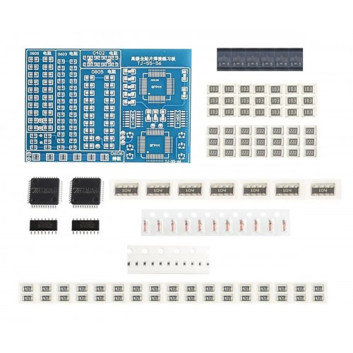 Smt Elektronik Eğitim Kiti Deney Pratikleme Kartı Qfp44 Sop16 0402 0603 0805 Direnç Melf Diyot Sot23