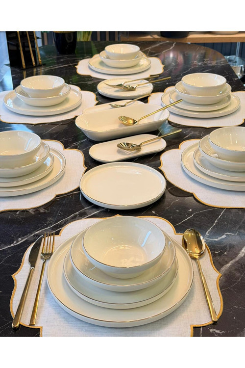 27 Parça Modern Gold Lüks Yemek Takımı