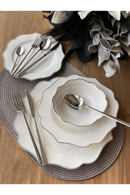 Yemek Takımı Negro Silver 24 Parça 6 Kişilik