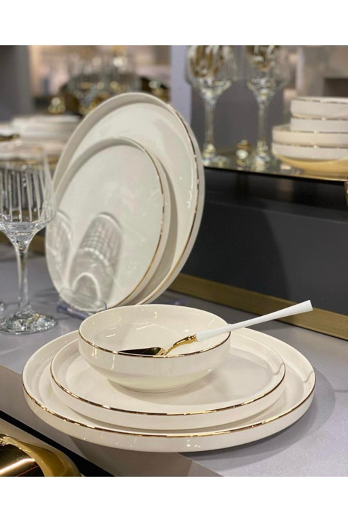 24 Parça Premium Modern Sufii Yemek Takımı Altın