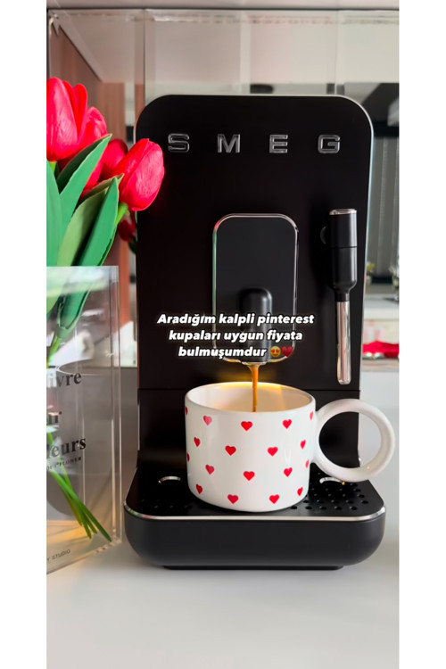 2'li Lüks Love Kalpli Kırmızı Kupa Seti