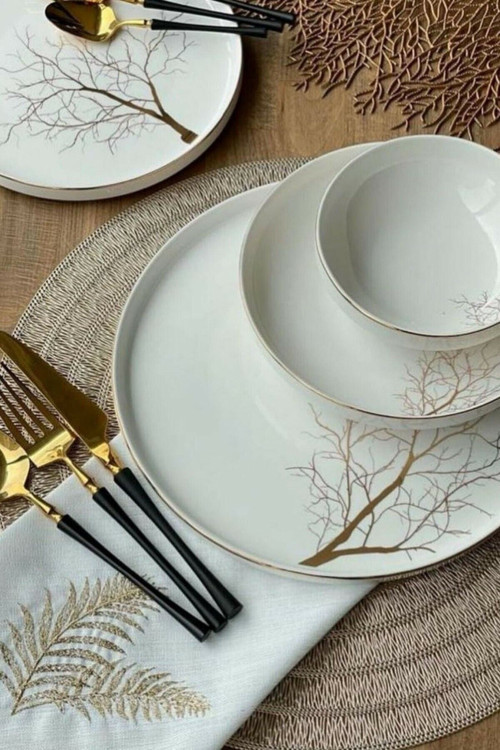 Pink&More Modern Tree 24 Parça 6 Kişilik Yemek Takımı