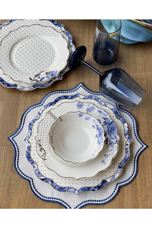 Pink&More Yemek Takımı Blue Violet 24 Parça 6 Kişilik