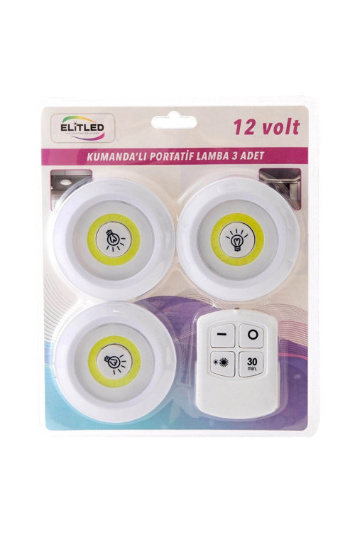 3Lü Kumandalı Pilli Spot Led