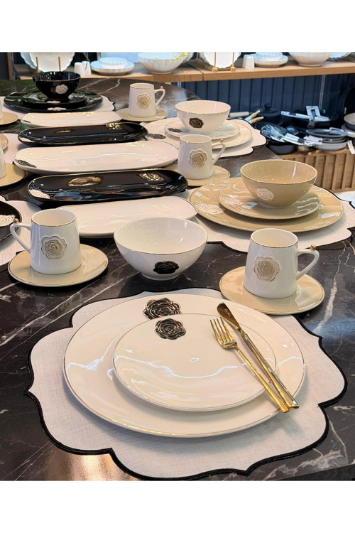 35 Parça Rosaria Porselen Brunch Seti