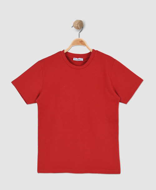 DÜZ KIRMIZI ÇOCUK TİŞÖRT - %100 PAMUK UNISEX KALIP (Bir Beden Büyük Önerilir)
