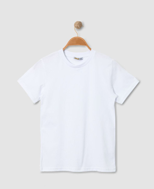 DÜZ BEYAZ ÇOCUK TİŞÖRT - %100 PAMUK UNISEX KALIP (Bir Beden Büyük Önerilir)