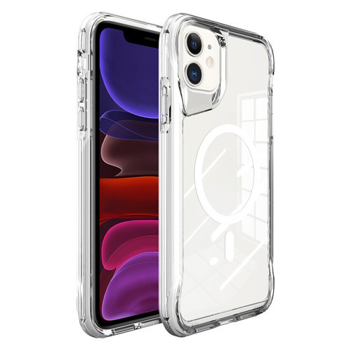 iPhone 11 Kılıf MKST M-safe Şarj Özellikli T-Max M-safe Kapak - Şeffaf