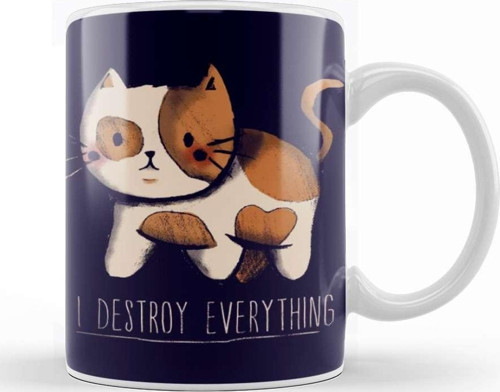 I Destroy Everything Kupa Bardak Porselen