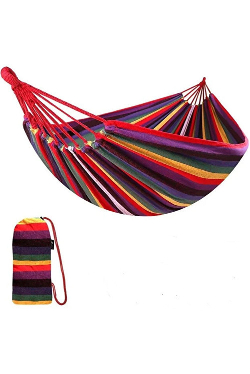Çift Kişilik XL 260x150cm Kolay Kurulabilir Kanvas Hamak Çantalı