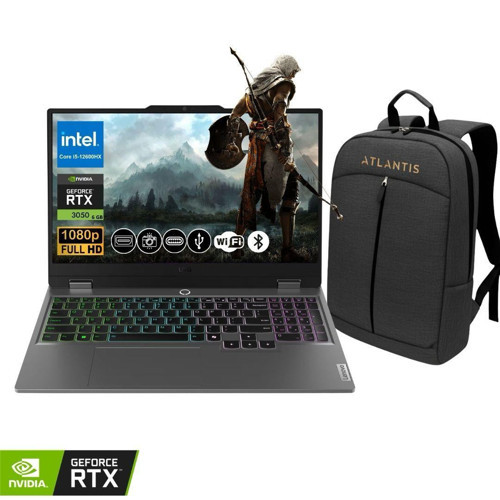 LOQ Gaming Notebook i5-12600HX 16GB RAM 512GB SSD RTX3050 6GB 15.6" FHD 144Hz IPS FreeDOS 83GS00P8TR ATL66 +Çanta