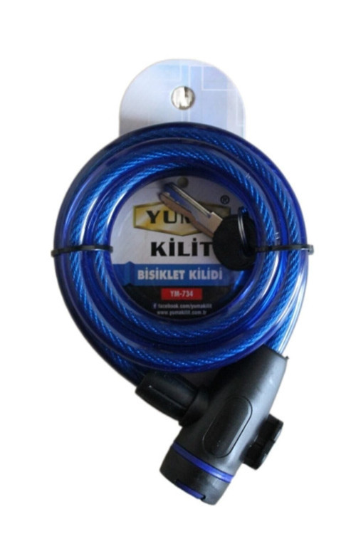 Yuma YM- 734 150cm Mavi Bisiklet Kilidi