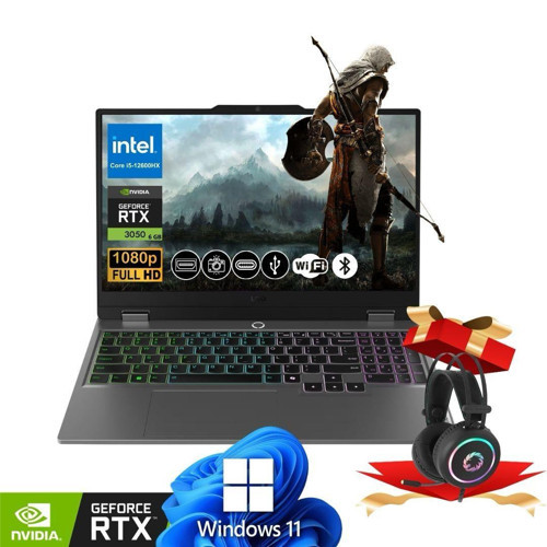 LOQ Gaming Notebook i5-12600HX 8GB RAM 1TB SSD RTX3050 6GB 15.6" FHD 144Hz IPS Win11Pro 83GS00P8TR ATL148 +Kulakl