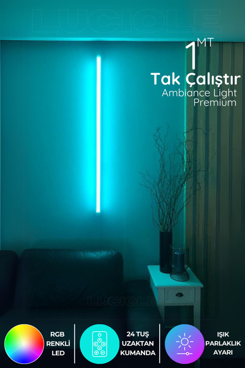 Rgb Led Strip Tube Light Lambader Uzaktan Kumandalı Işık Lamba Ampül aydınlatma Renkli animasyonlu6