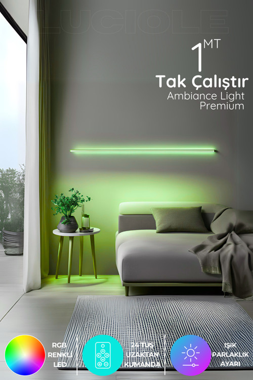Led Işık Rgb Kumandalı Dimmer light Tak Çalıştır Plus