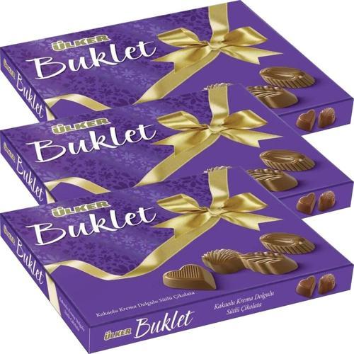 Buklet Dolgulu İkramlık Çikolata 200 gr 3 lü