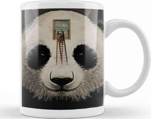 Panda Window Cleaner Kupa Bardak Porselen