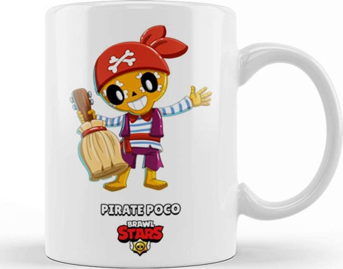 Brawl Stars Pırate Poco Kupa Bardak Porselen