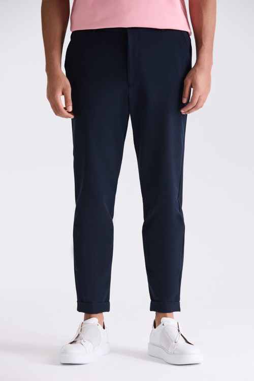 Koyu Lacivert Comfort Fit Beli Lastikli Spor Jogger Pantolon