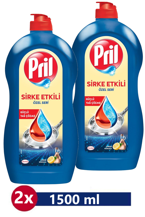 Sirke Gücüyle 1500 ml Bulaşık Deterjanı 2’li Özel Seri Parlak ve Hijyenik Sonuç